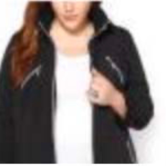 COAT, TRENCH, LONG SLEEVES, BLACK, SZ 5X, ACTIVEZONE for ADDITION ELLE, TAG ON, - Picture 1 of 2